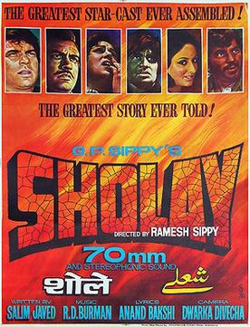 Sholay (1975) theatrical release poster